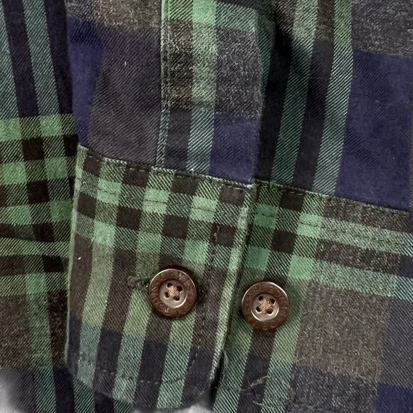 Orvis Mens Button Down Tartan Plaid Shirt Green XL Long Sleeve Preppy Casual - Picture 6 of 9